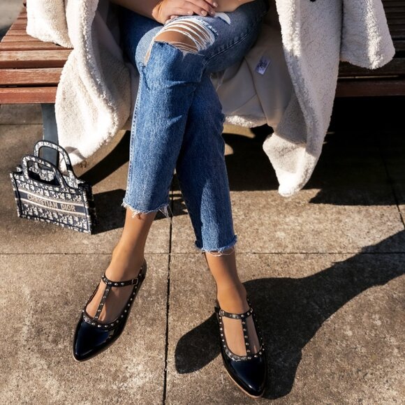 Studded Patent Leather Flats - Picture 9 of 9